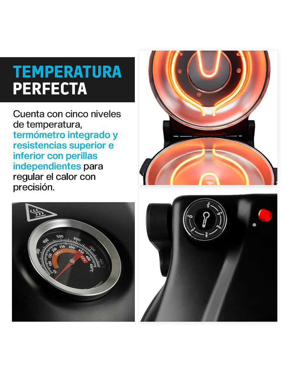 Mini horno para pizza con tapa de acero inoxidable 4