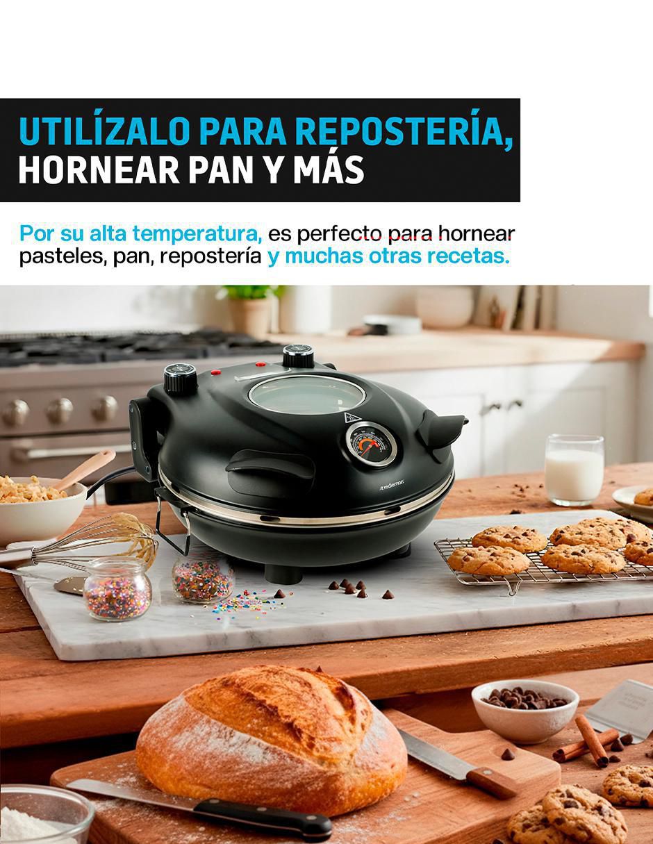 Mini horno para pizza con tapa de acero inoxidable 6