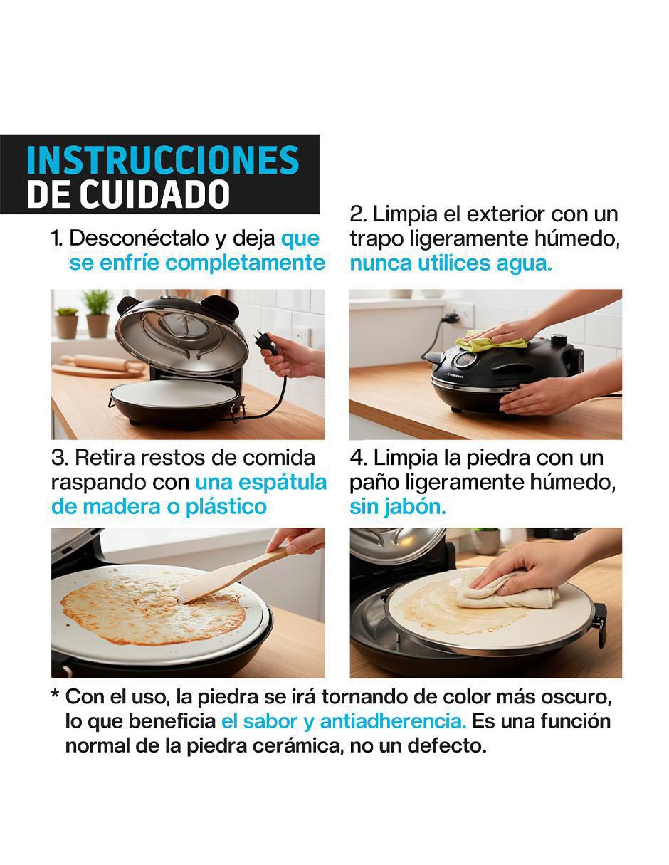 Mini horno para pizza con tapa de acero inoxidable 7
