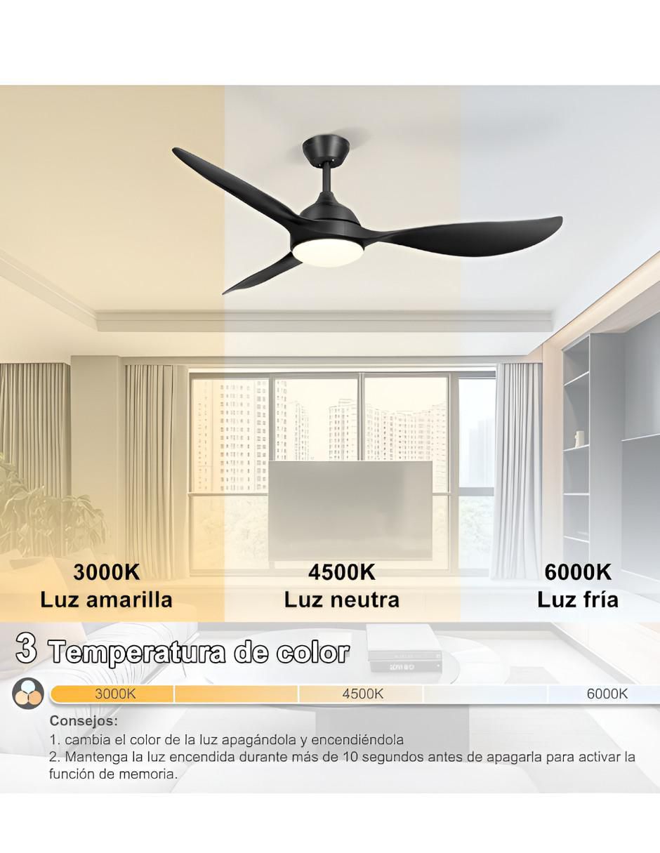 Ventilador de techo con control remoto 6 velocidades 2