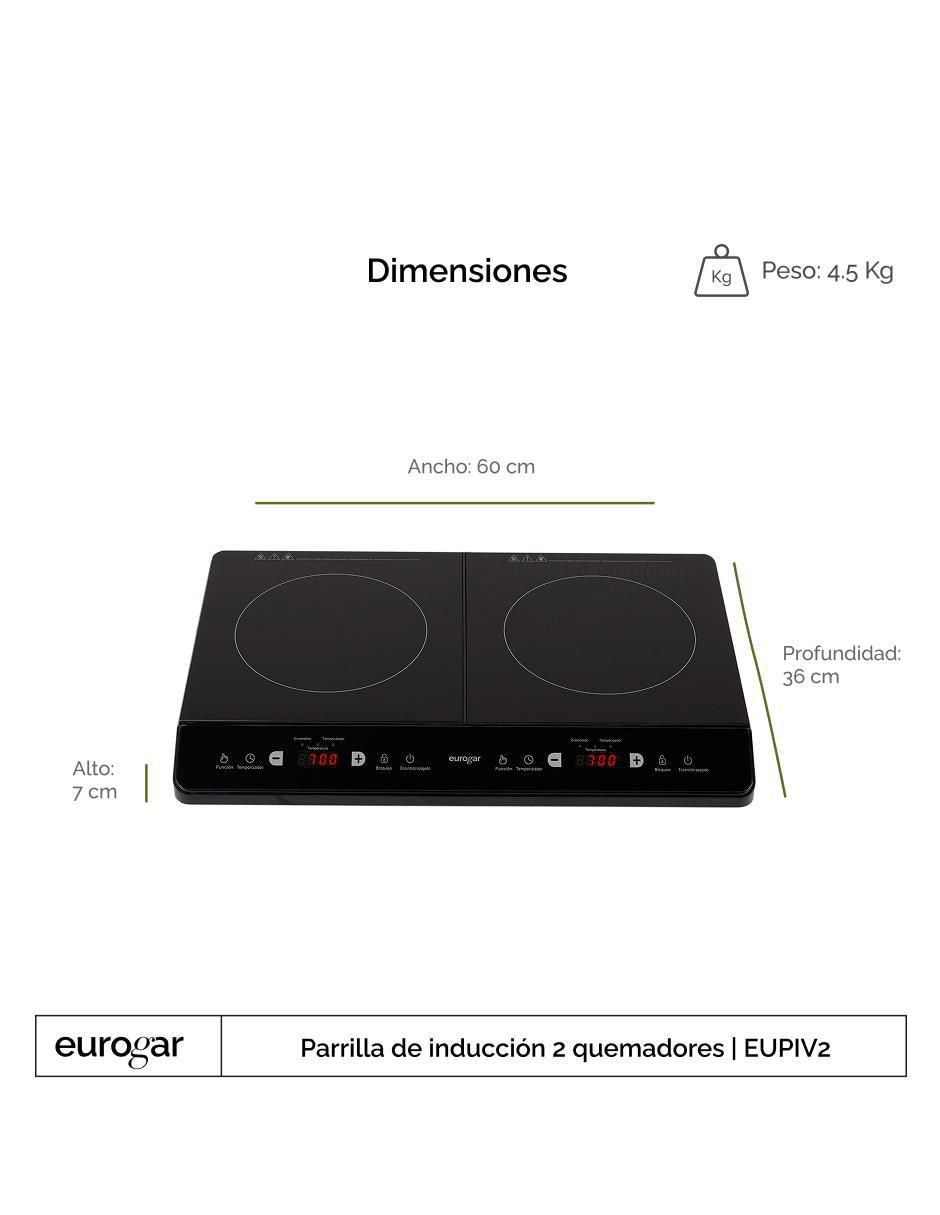 Parrilla de inducción Eupiv2 de acero inoxidable 6