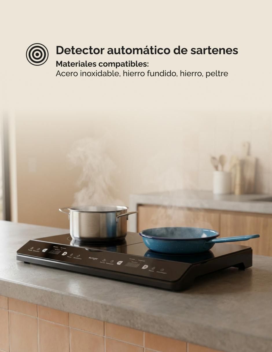 Parrilla de inducción Eupiv2 de acero inoxidable 4