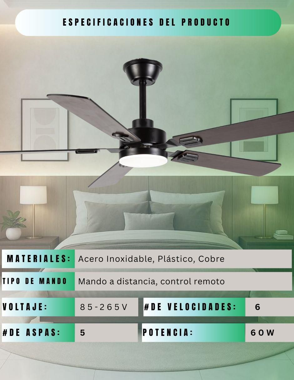 Ventilador de techo con control remoto 6 velocidades 2