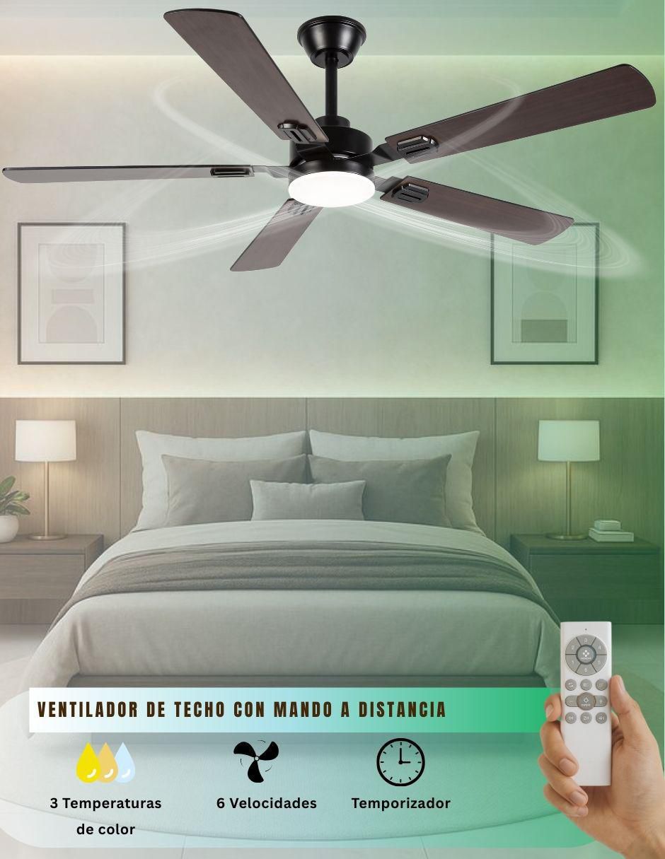 Ventilador de techo con control remoto 6 velocidades 3