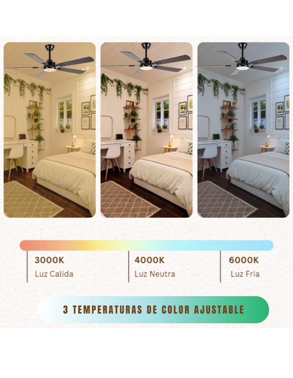 Ventilador de techo con control remoto 6 velocidades 5