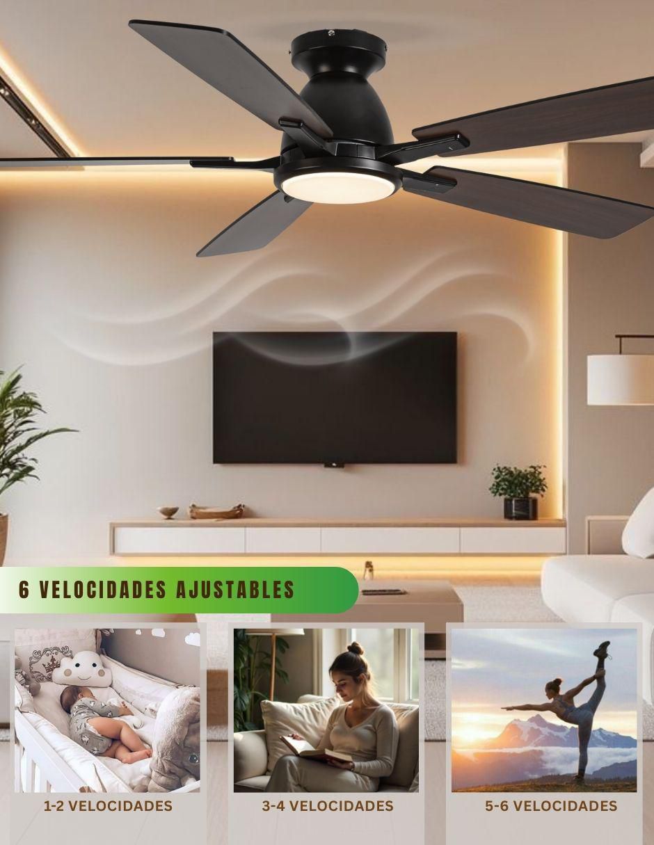 Ventilador de techo con control 6 velocidades 4