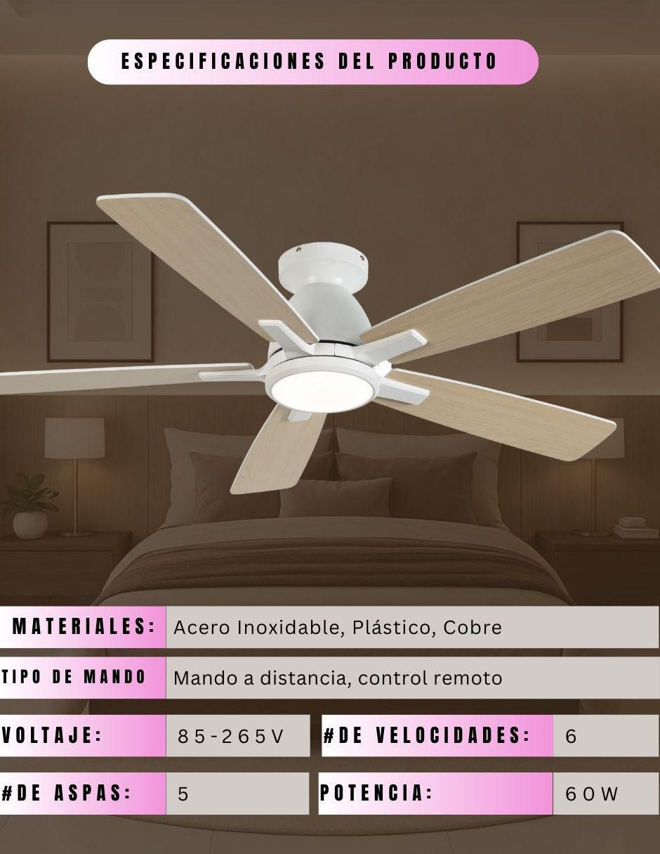 Ventilador de techo con control remoto 6 velocidades 3