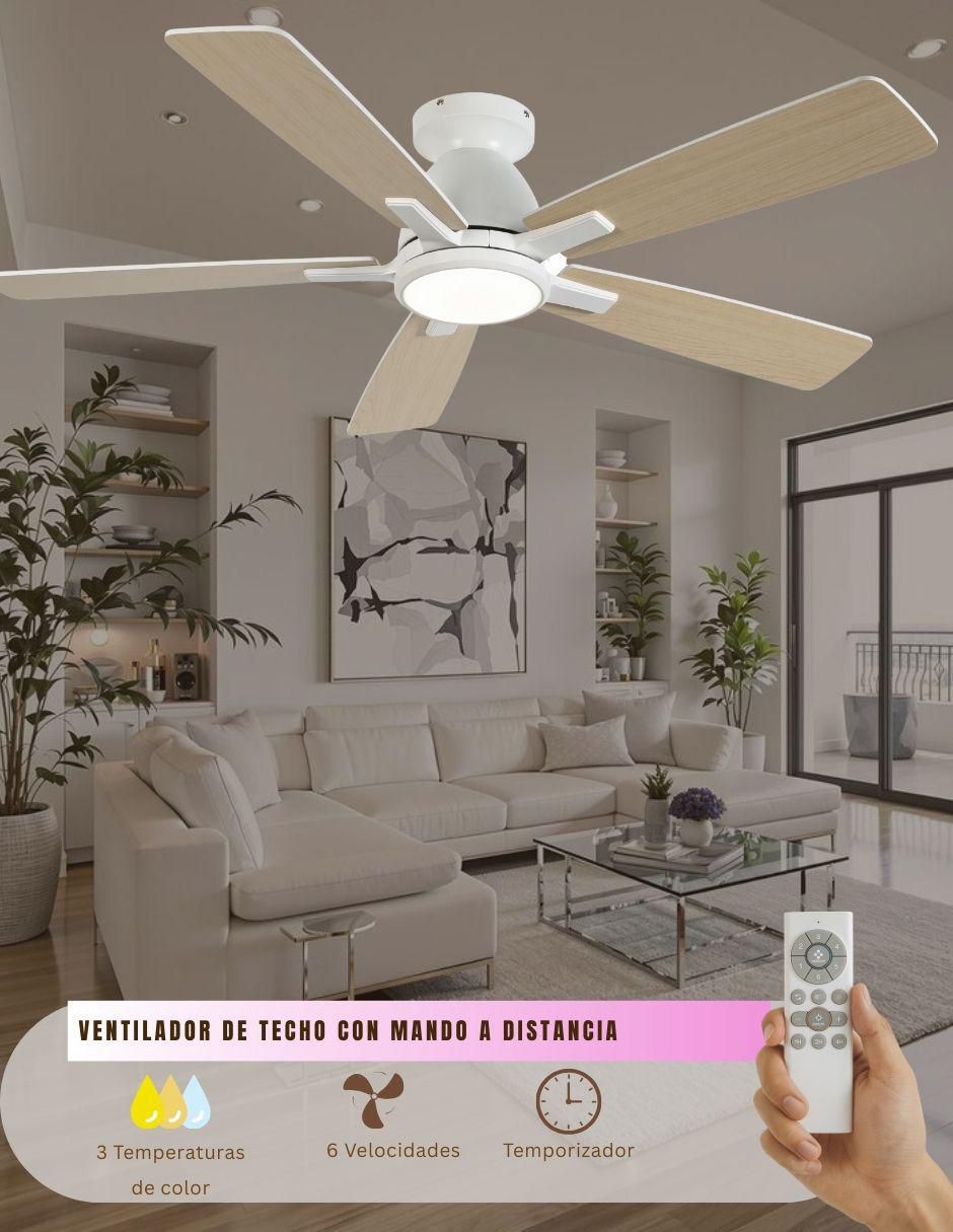 Ventilador de techo con control remoto 6 velocidades 4