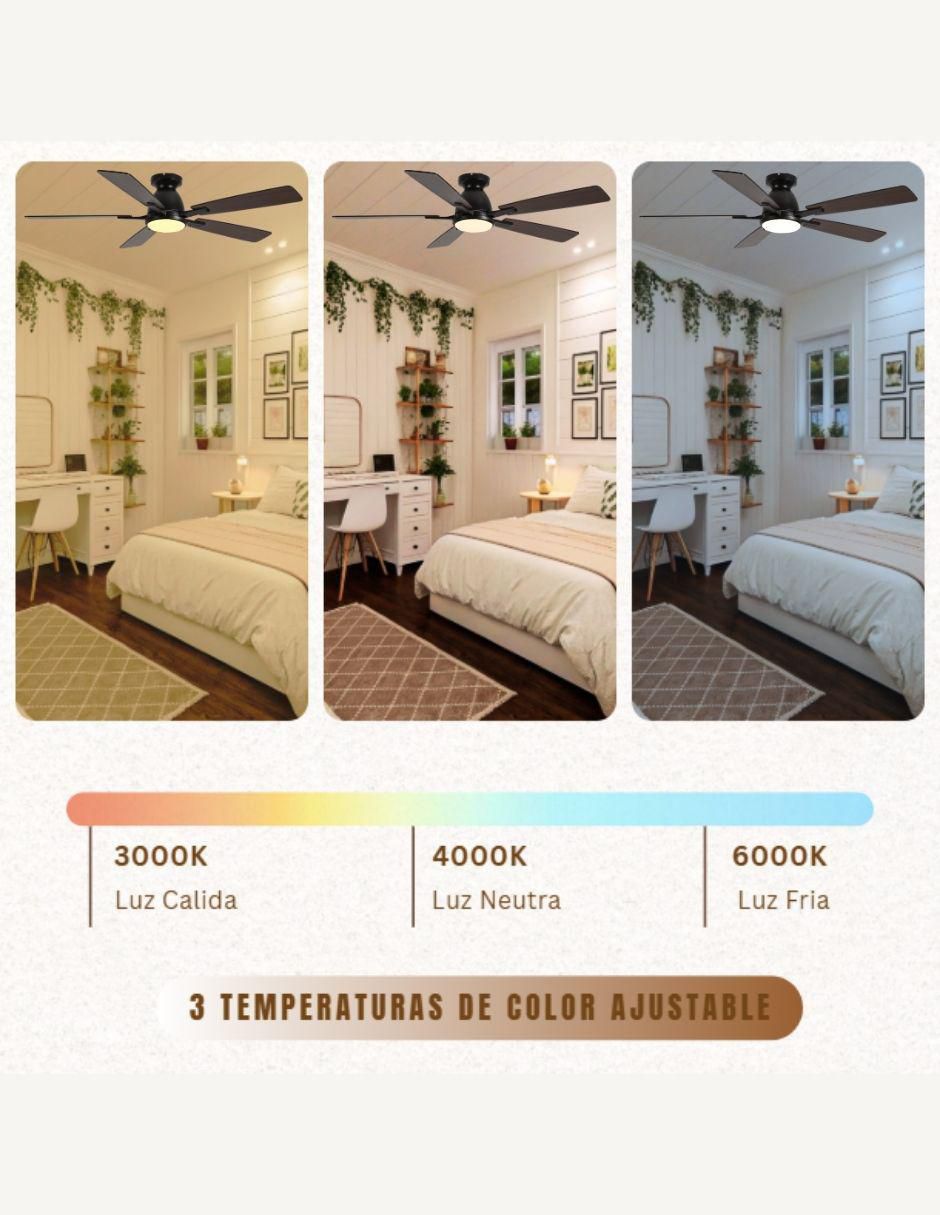 Ventilador de techo con control remoto 6 velocidades 5