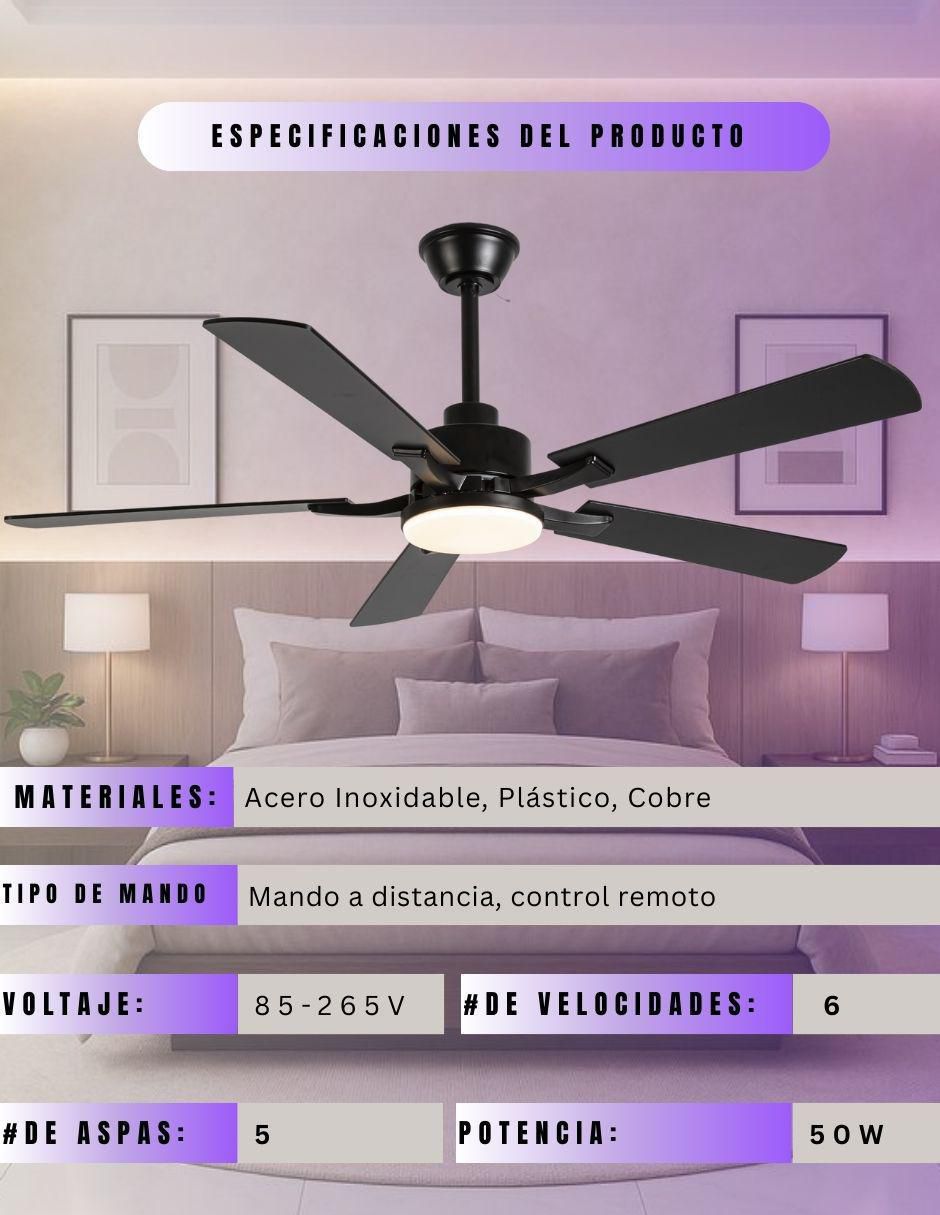 Ventilador de techo con control remoto 6 velocidades 2