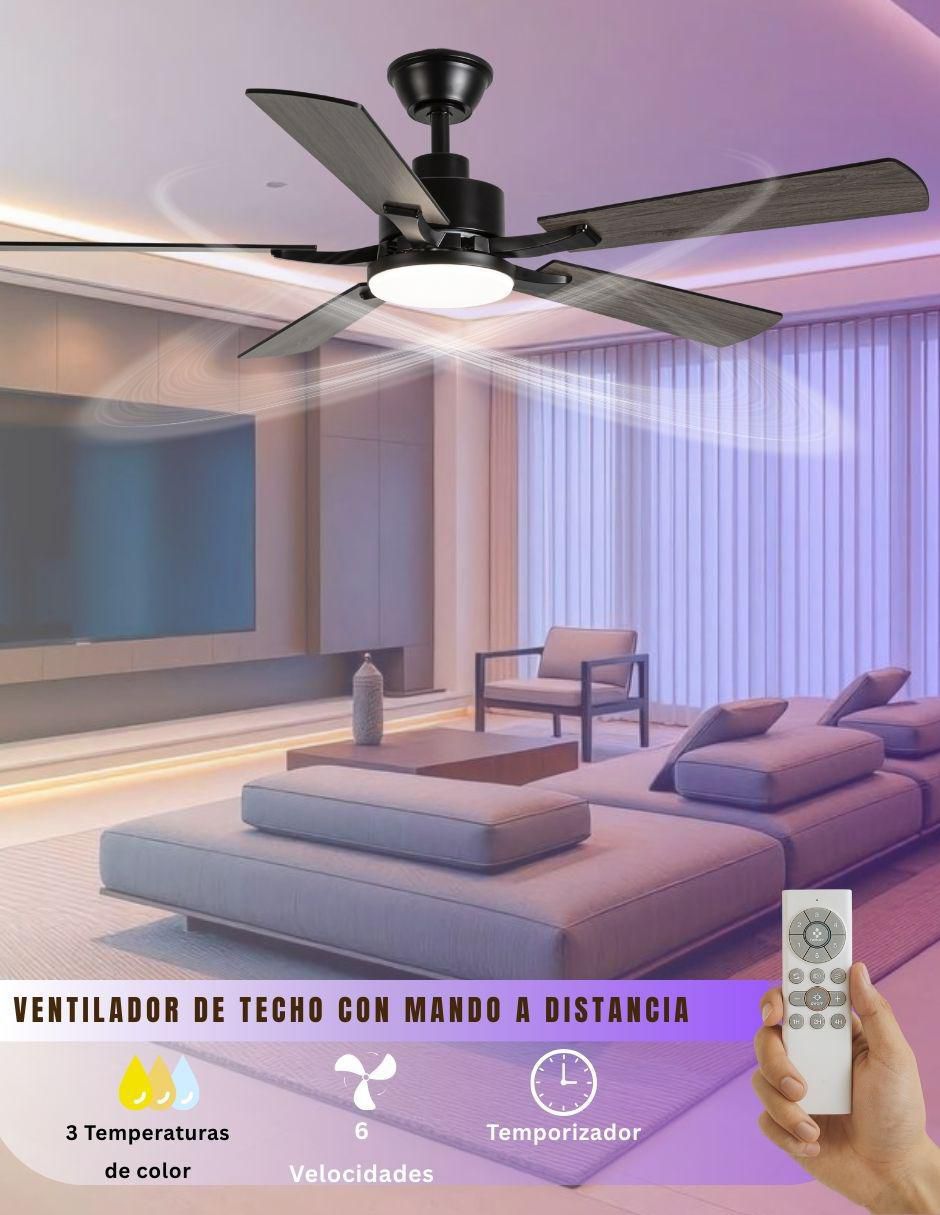 Ventilador de techo con control remoto 6 velocidades 3