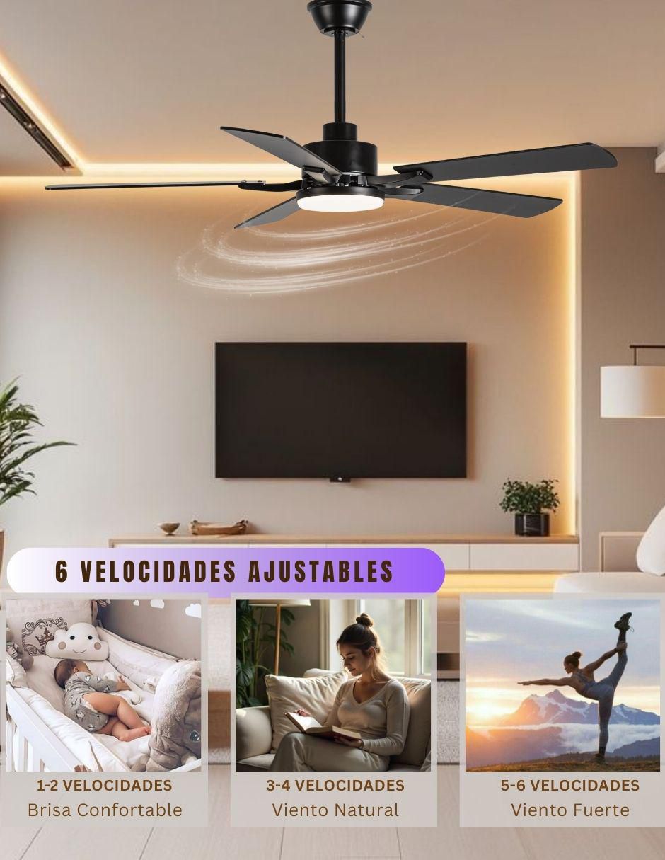 Ventilador de techo con control remoto 6 velocidades 4