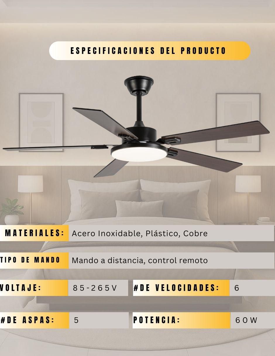 Ventilador de techo con control remoto 6 velocidades 2
