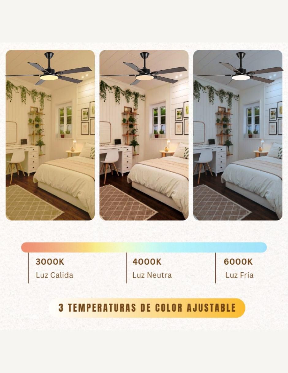Ventilador de techo con control remoto 6 velocidades 5