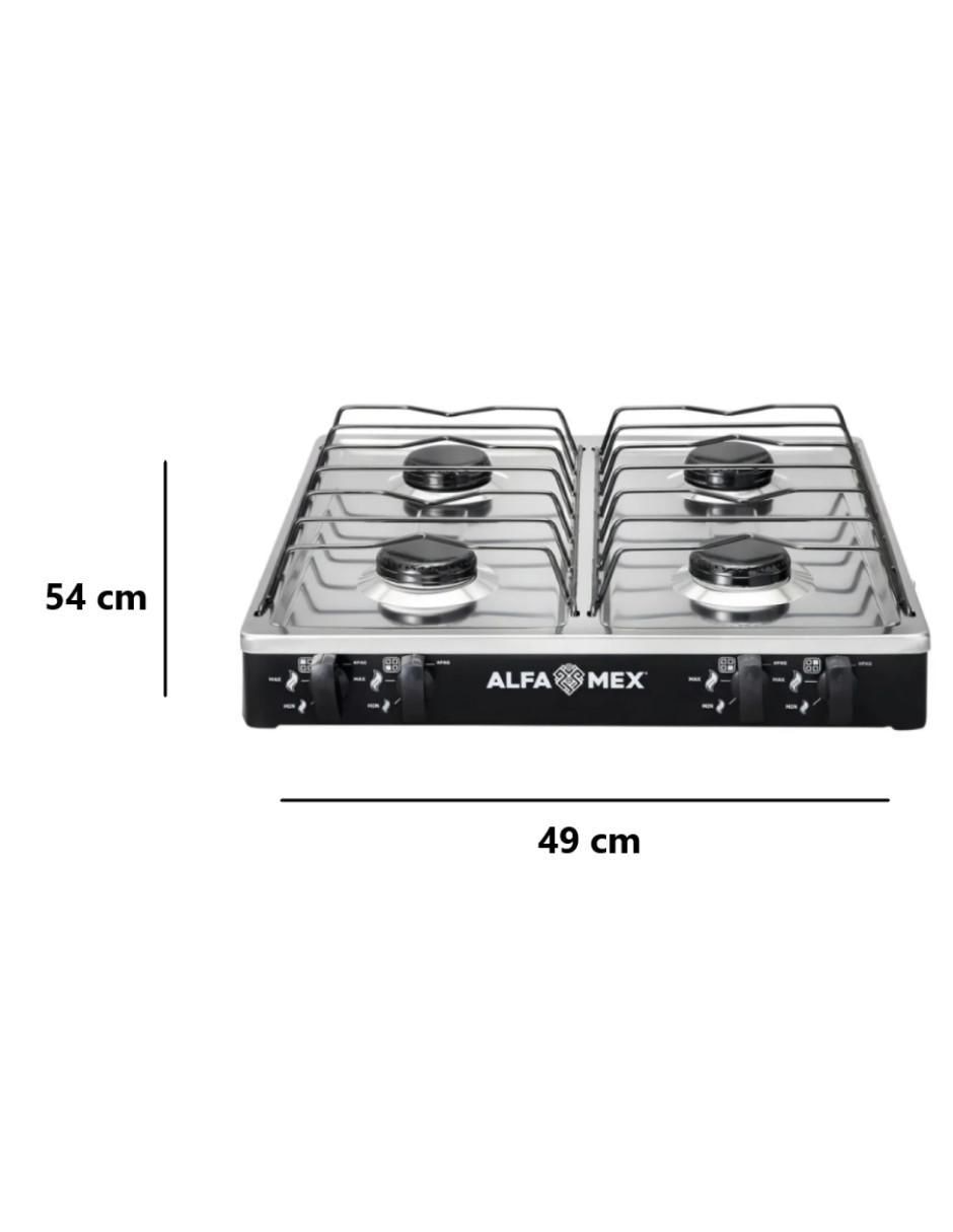 Parrilla de gas 312-4-negro de acero inoxidable 5