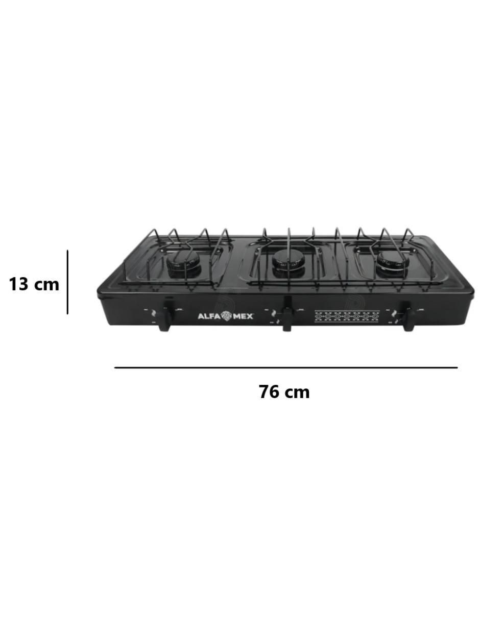 Parrilla de gas 611-4-negro de acero inoxidable 5