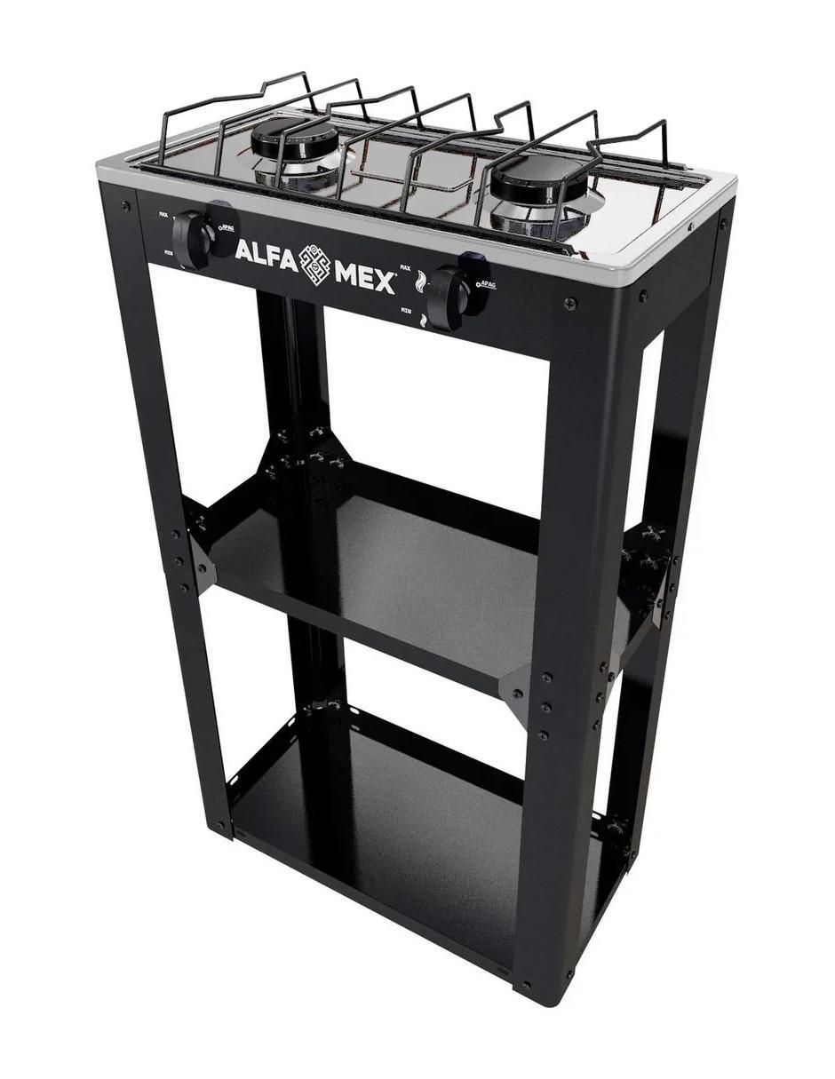Parrilla de gas 704-4 negro de acero inoxidable 2