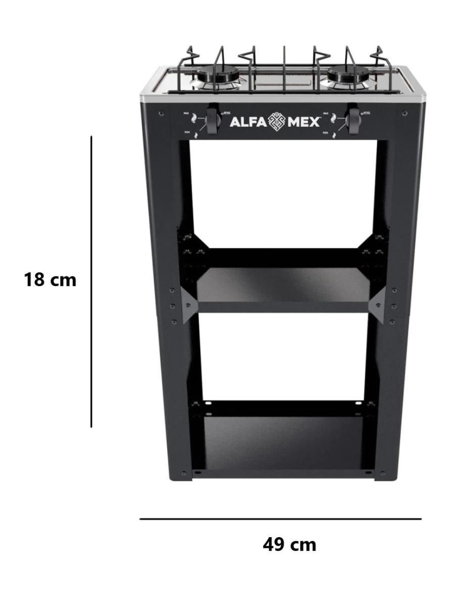 Parrilla de gas 704-4 negro de acero inoxidable 4
