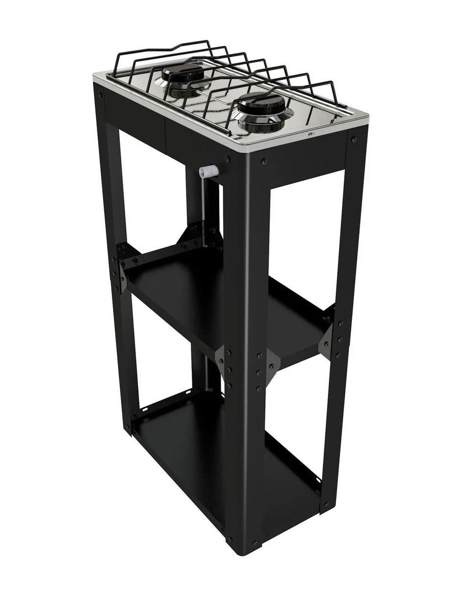 Parrilla de gas 704-4 negro de acero inoxidable 3