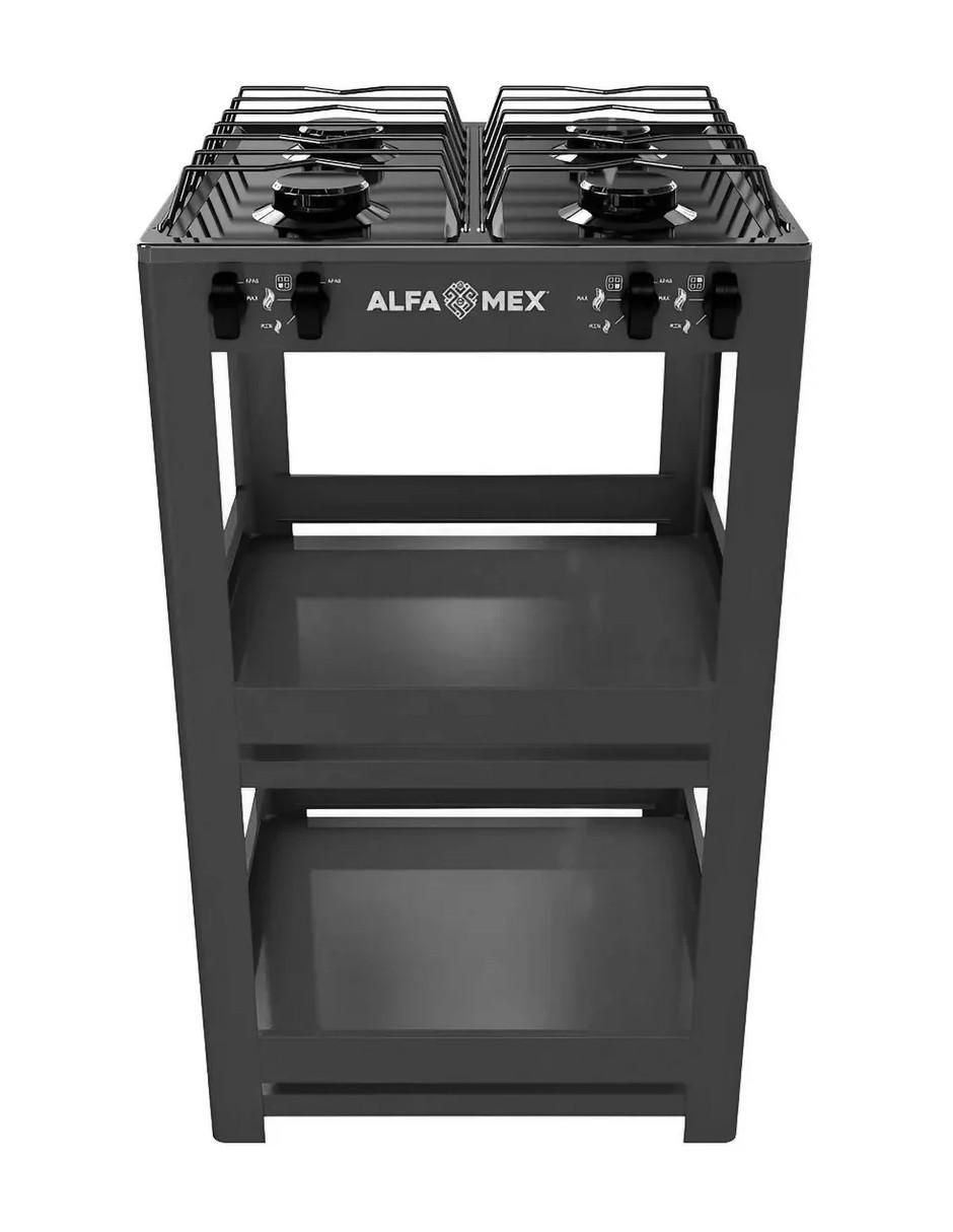 Parrilla de gas 711-4-negro de acero inoxidable