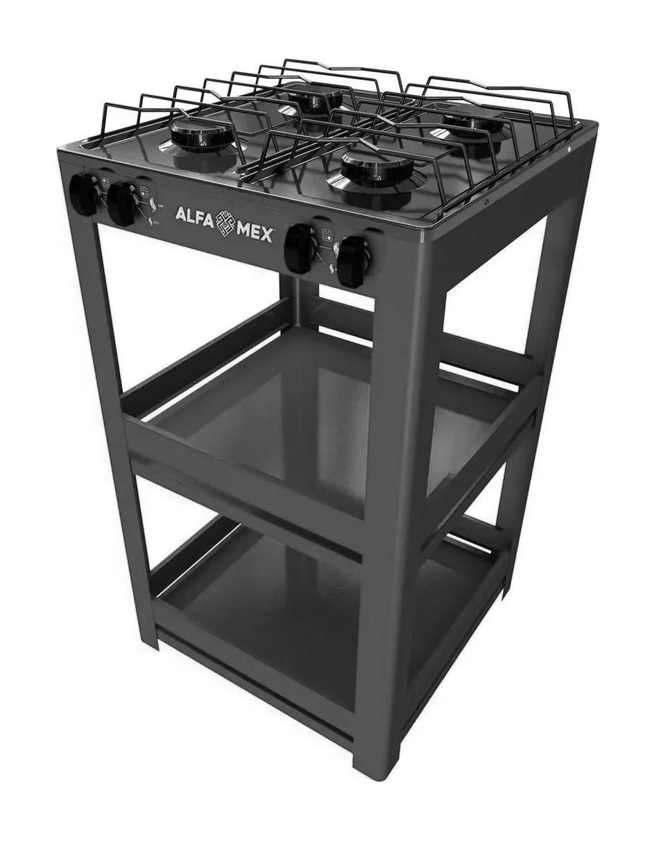 Parrilla de gas 711-4-negro de acero inoxidable 3
