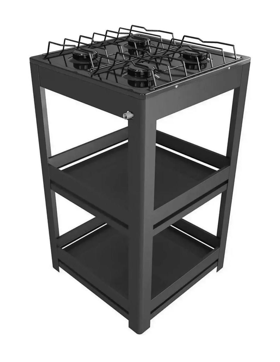 Parrilla de gas 711-4-negro de acero inoxidable 4