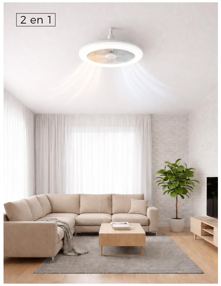 Ventilador 2 en 1 con control remoto 3 velocidades 2