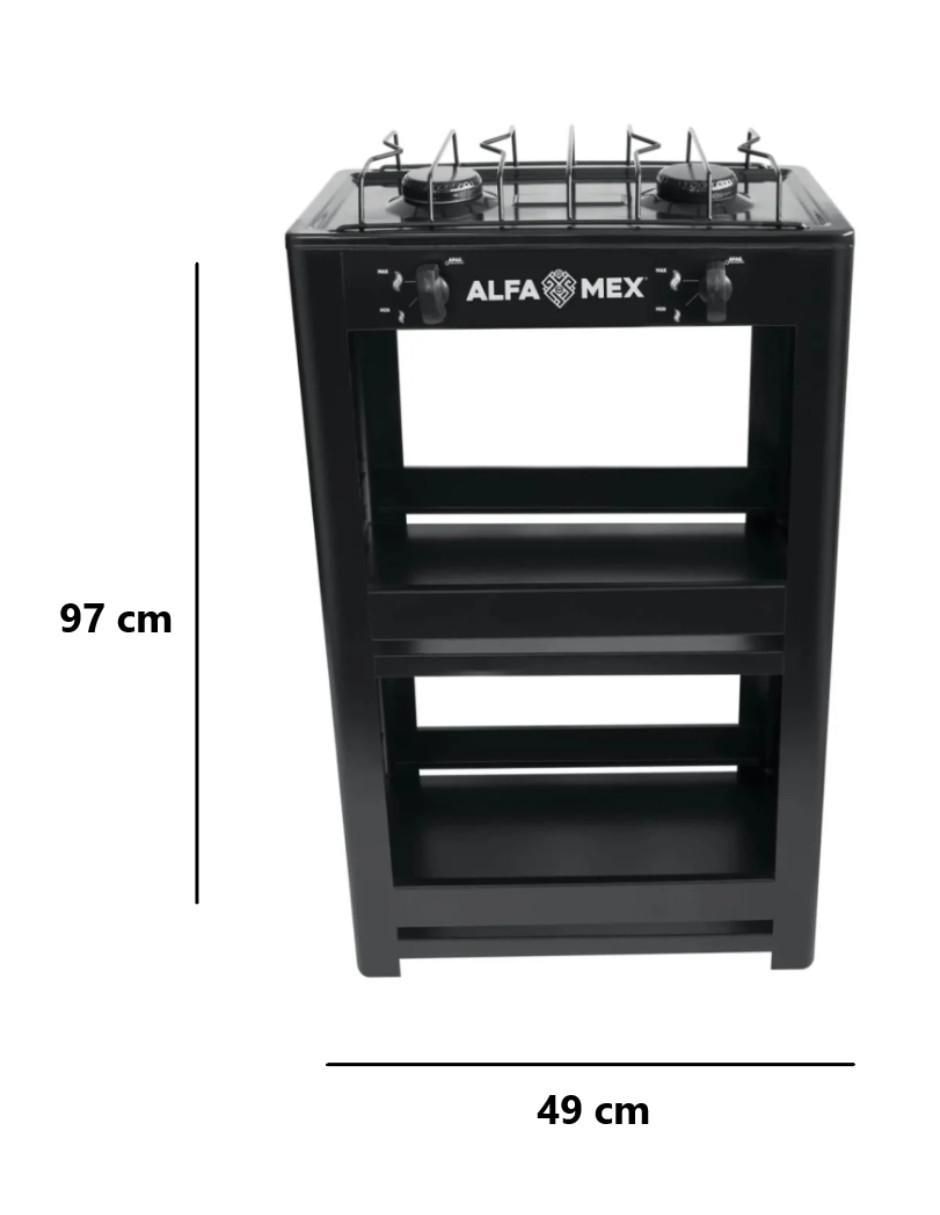 Parrilla de gas 403-4-Negro de acero inoxidable 3