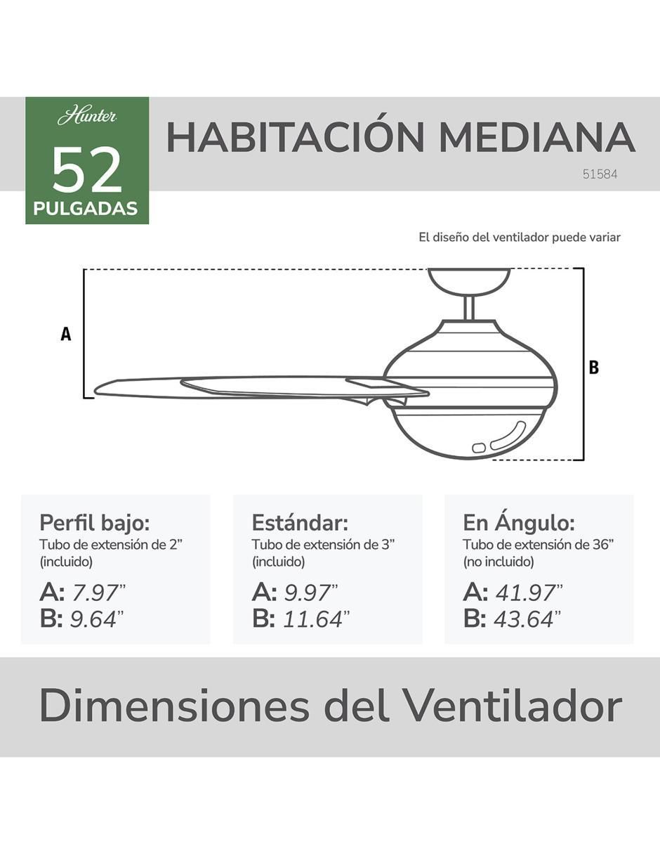 Ventilador de techo con control remoto 3 velocidades 4