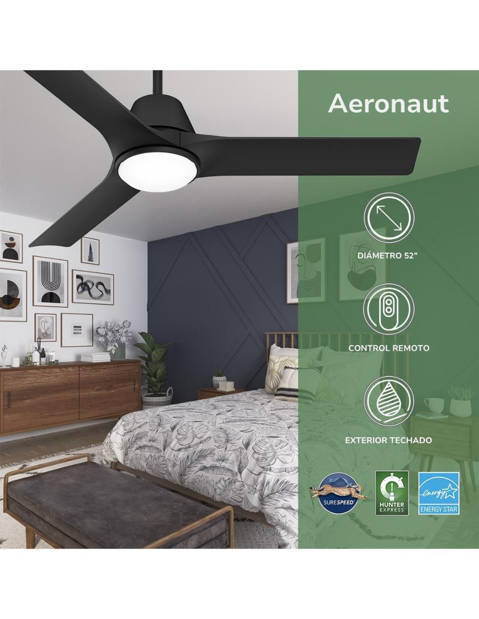 Ventilador de techo con control remoto 3 velocidades 10