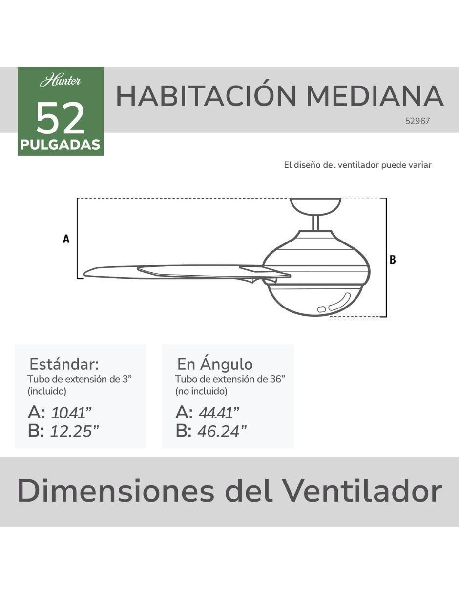 Ventilador de techo con control remoto 3 velocidades 4