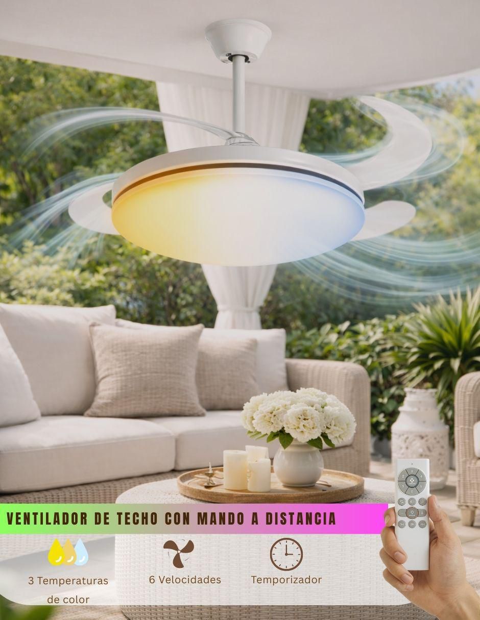 Ventilador de techo con control remoto 6 velocidades 4