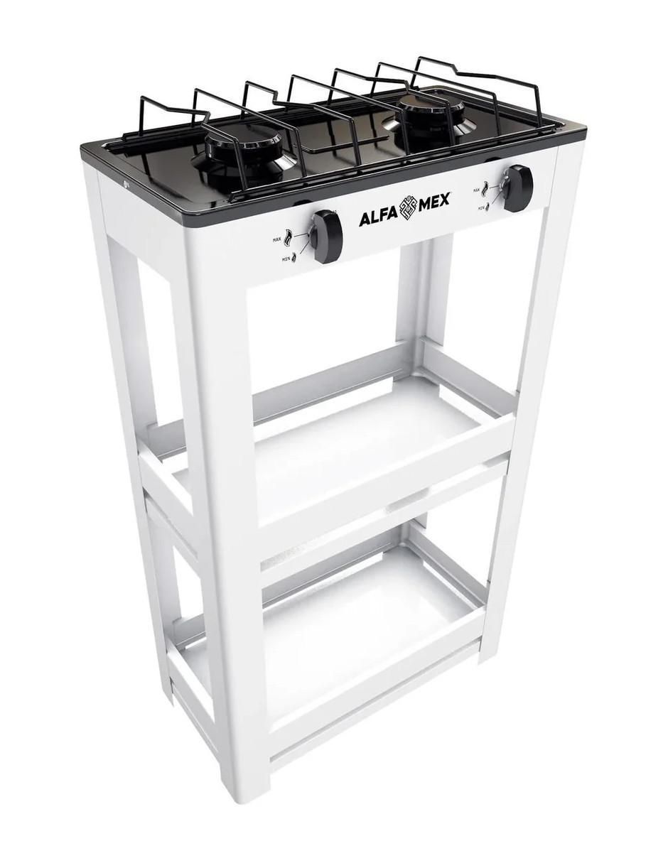Parrilla de gas 403-6-blanco de acero porcelanizado 2