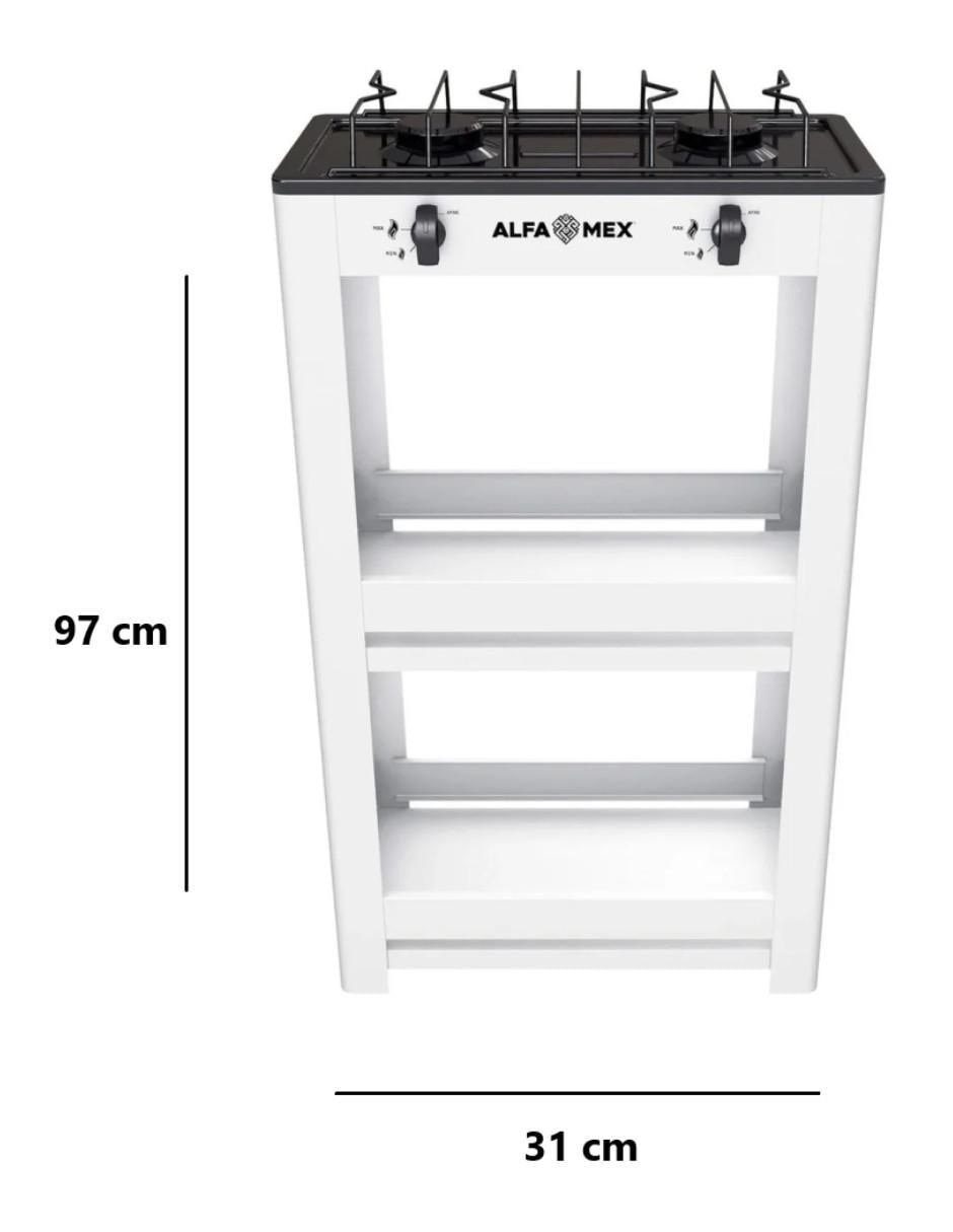 Parrilla de gas 403-6-blanco de acero porcelanizado 5