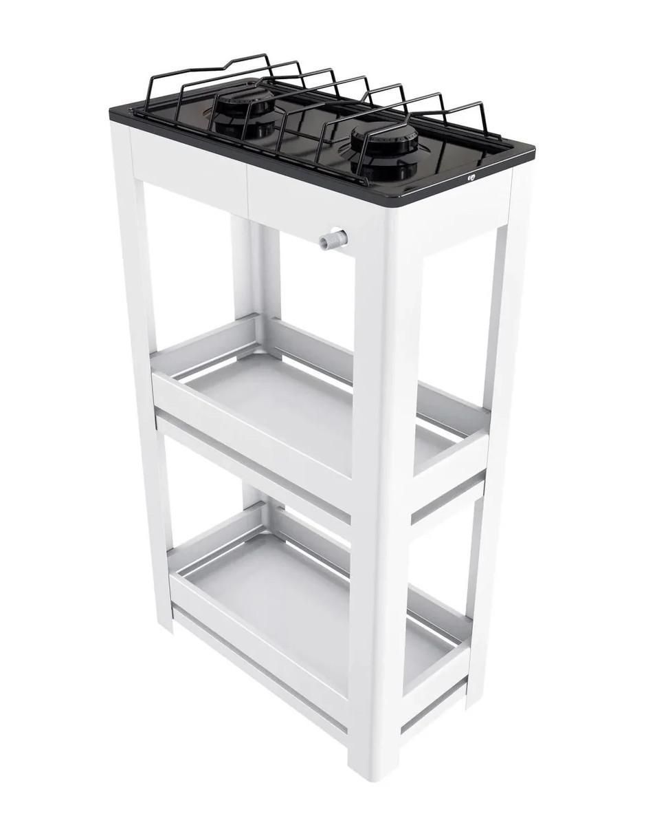 Parrilla de gas 403-6-blanco de acero porcelanizado 3