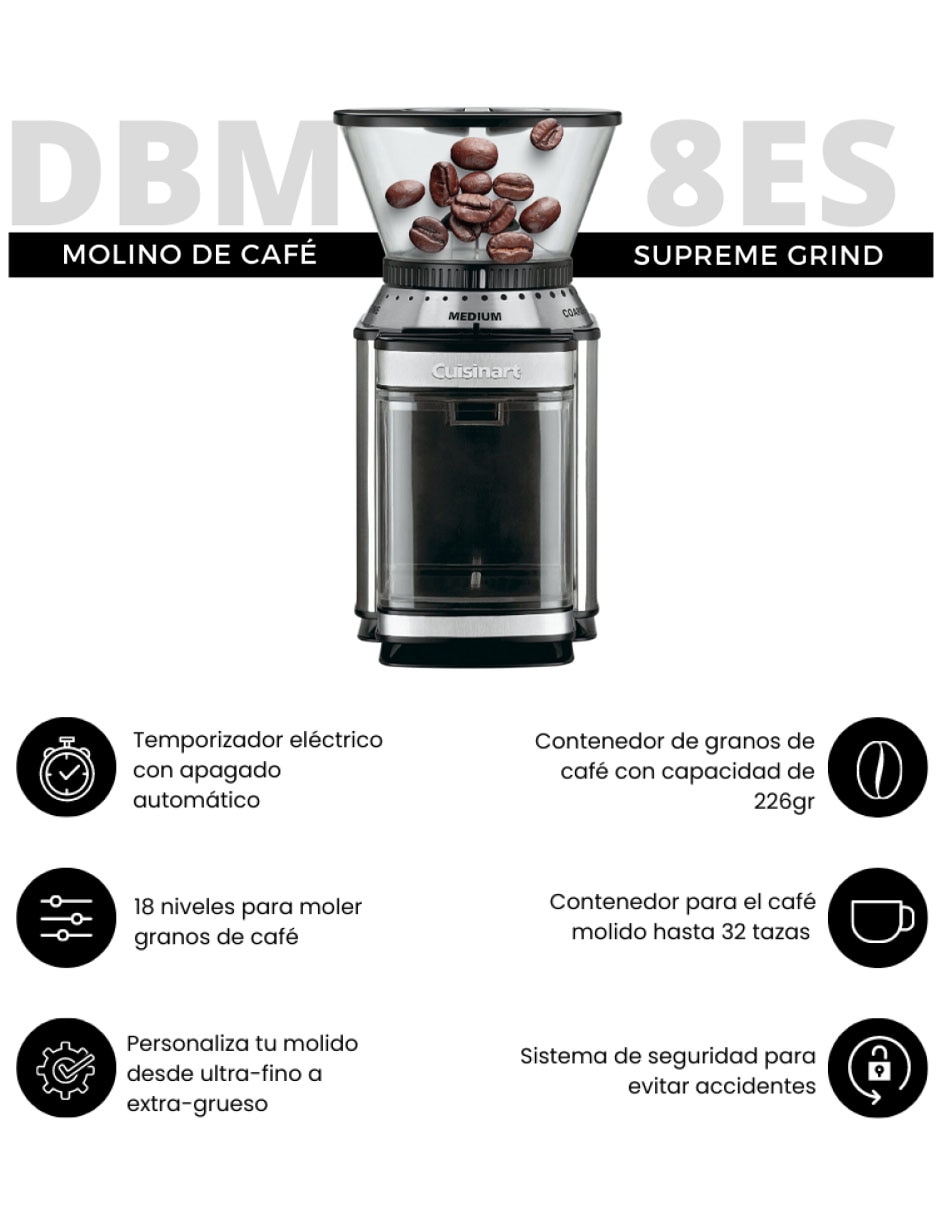 Molino para café supreme grind de acero inoxidable 7